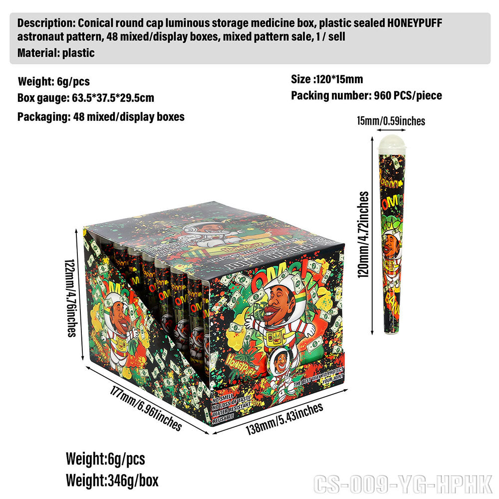 HONEYPUFF 120 mm Plastic Joint Holder, Smell Proof Cigarette Holder, 48 PCS / Box