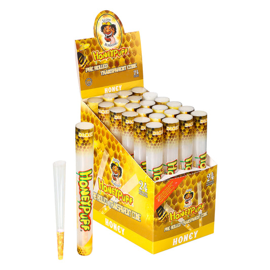 HONEYPUFF Honey Flavored Pre Rolled Cones, King Size Pre Rolled Rolling Paper with Tips, Transparent & Slow Burning Rolled Paper, 2 PCS per Tube