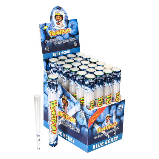 HONEYPUFF Blaubeergeschmack, vorgerollte Tüten, transparente Zigarettenpapiere, vorgerollte Kingsize-Zigarettenpapiere mit Tips, 2 Stück pro Tube