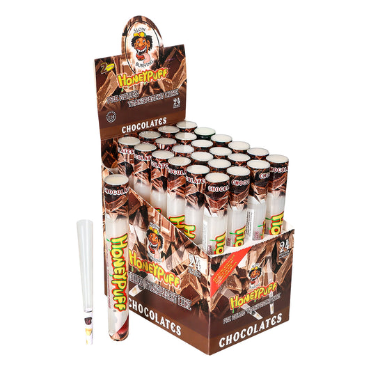 HONEYPUFF Chocolate Flavored Pre Rolled Cones, Clear Rolling Papers, King Size Pre Rolled Rolling Paper with Tips, 2 PCS per Tube