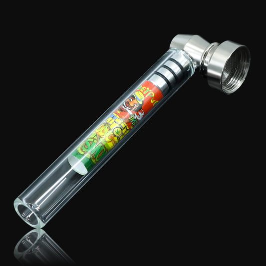 HONEYPUFF Resort style 3-piece smoking set, 3-color 3-layer plastic with storage function smoke grinder, glass pipe, filter