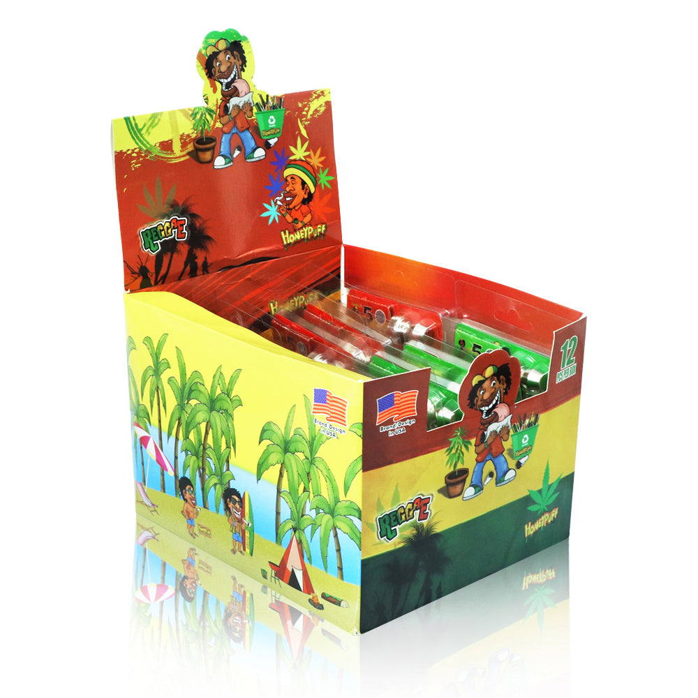 Honeypuff smoking kit with 60mm 3 parts plastic griner+glass pipe