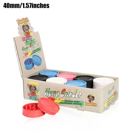 HONEYPUFF Biodegradable Plastic Herb Grinder, 40 mm 2 Lay Tobacco Grinder, Portable Weed Grinders