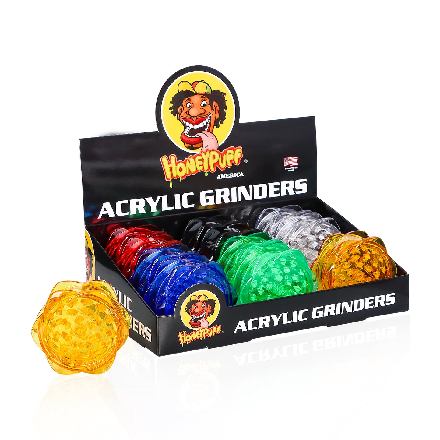 HOEYPUFF Biodegradable Plastic Herb Grinder, 67 mm 3 Layers Smoker Grinder, 12 PCS / Box