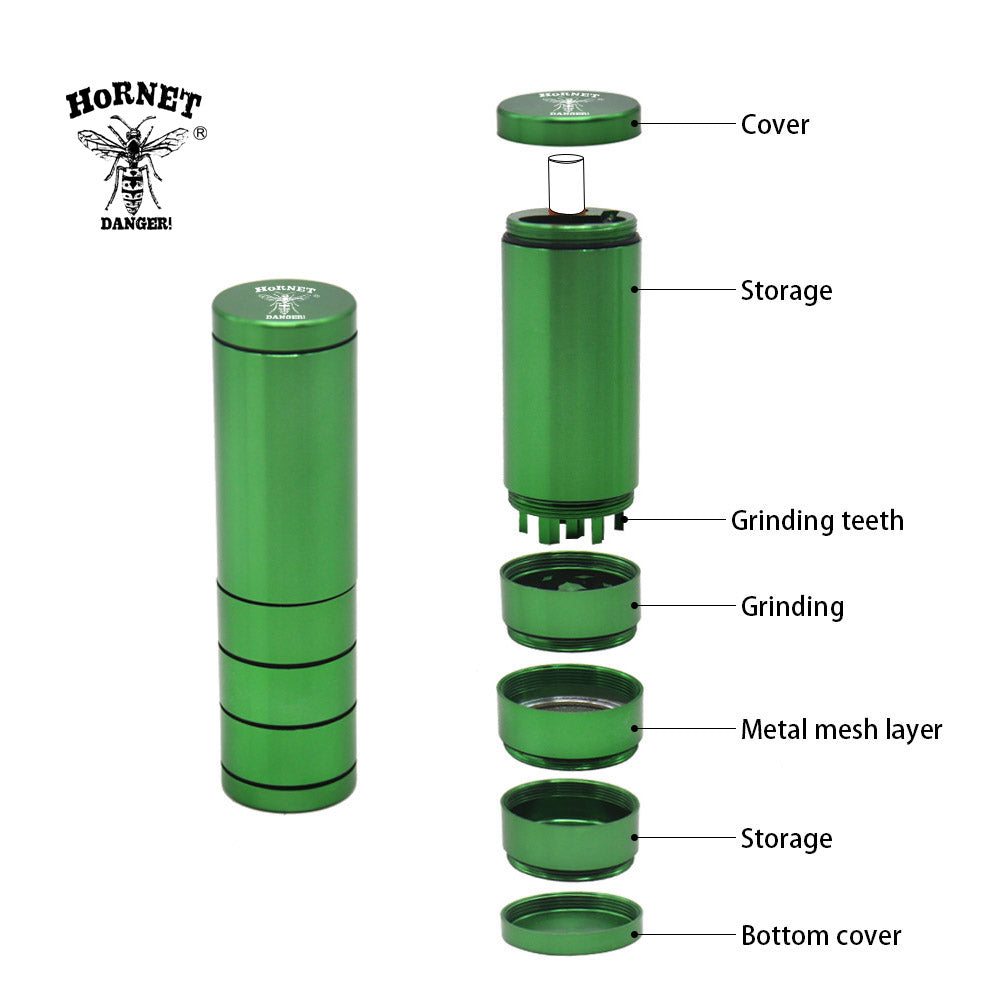 Honeypuff 59*8mm Metal Aluminium Alloy Ceramics Portable Tinplate Tobacco, Multi-Colored Herb Grinder, Cigarette Accessories