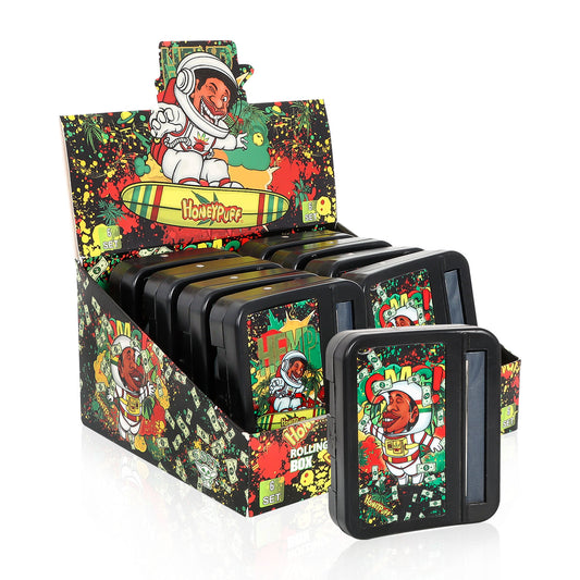 HOEYPUFF 1 1/4 Größe Automatische Drehmaschine Fall, Schwarze Zigarettendrehmaschine Box mit Großem Stash Fall, 6 PCS / Box