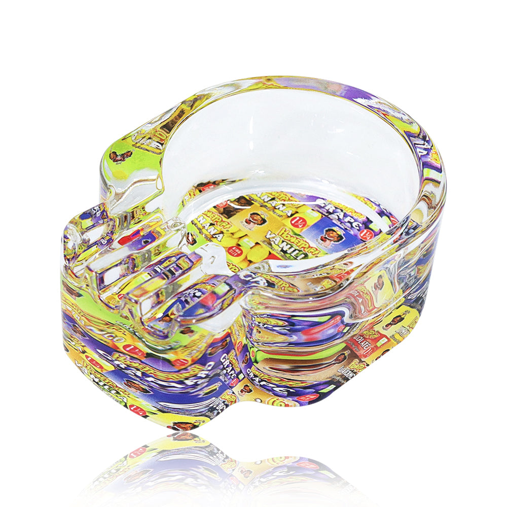 HONEYPUFF brand hot selling pipe zinc alloy grinder glass ashtray plate set cigarette store accessories