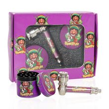 Load image into Gallery viewer, HONEYPUFF Purple Package Tobacco Pipe Kit, Glass Smoking Pipe With Metal Blow &amp; 4 Lay Tobacco Grinder