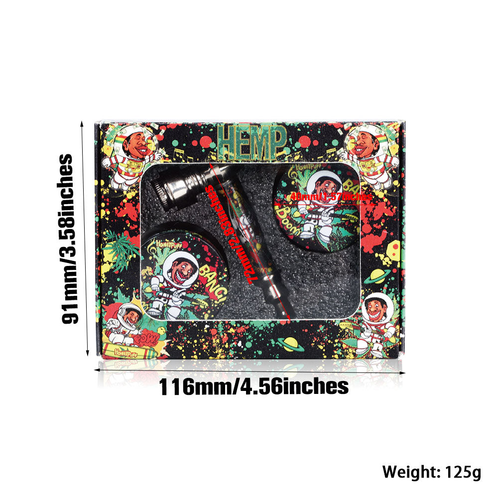 HONEYPUFF brand hot selling pipe zinc alloy grinder set cigarette store accessories