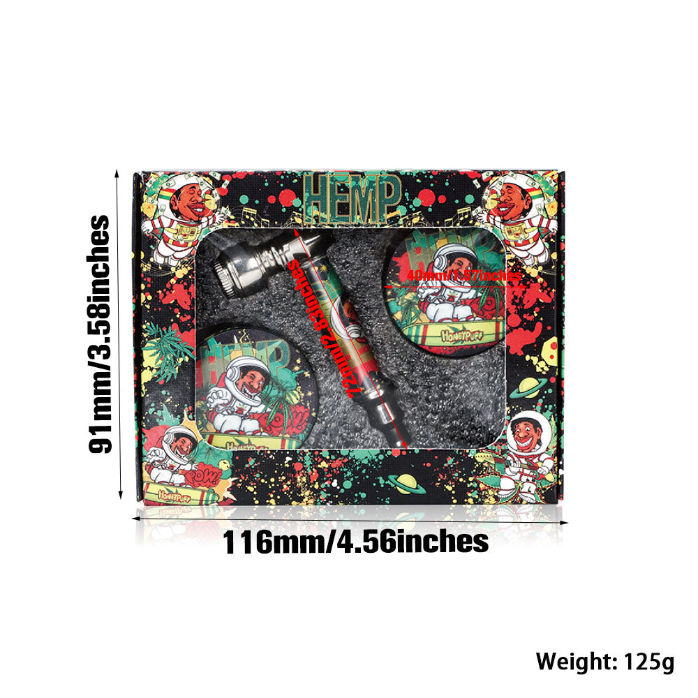 HONEYPUFF brand hot selling pipe zinc alloy grinder set cigarette store accessories