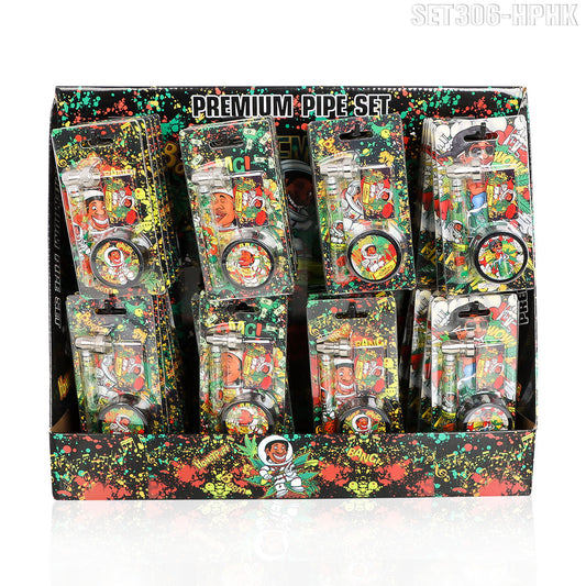 HONEYPUFF Set Multi-color metal pipe plastic smoke grinder Metal filter