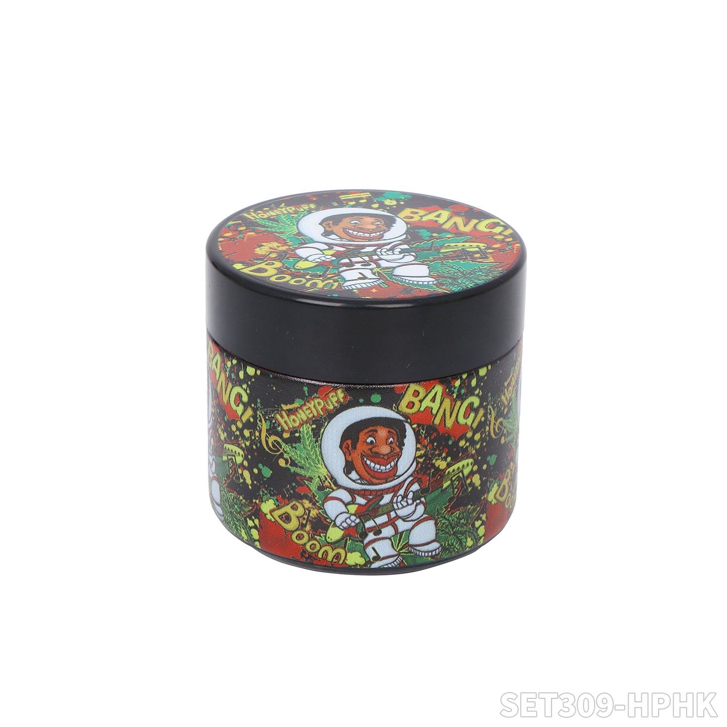 Honeypuff smoking kit  with tin rolling tray +lglass storage jar+zinc alloy grinder+joint holder+glass water bong+glass ashtray