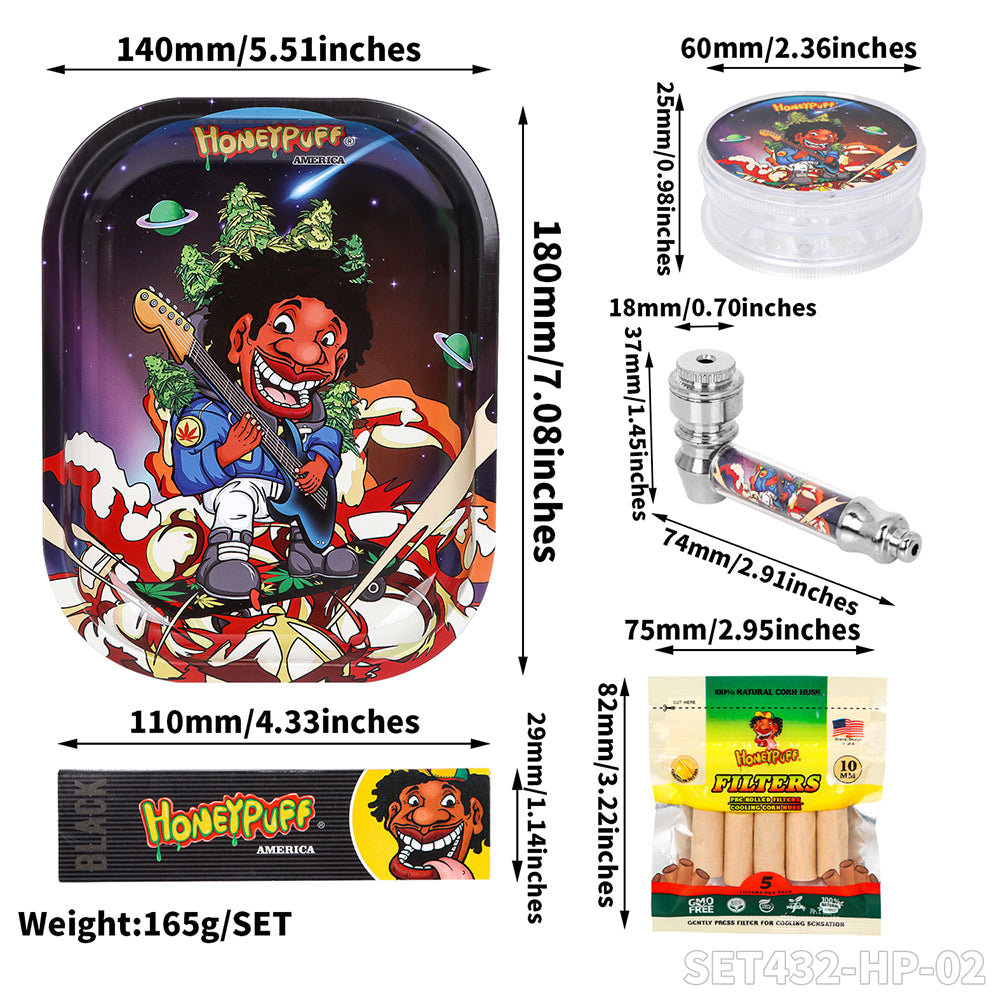 HONEYPUFF brand Pipe Roll Paper Grinder Plate Smoking Set Gift Cigarette Shop Accessories