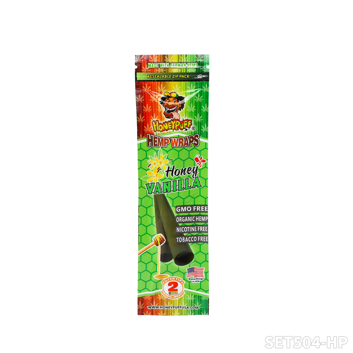 Honeypuff smoking kit with biodegradable rolling tray+3 bags hemp wrap+1 pack rolling paper+1 pcs joint holder+1 pcs plasitc grinder
