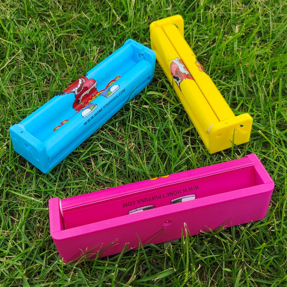HONEYPUFF King Size Plastic Rolling Machine, Colorful Cigarette Rolling Machine, 12 PCS / Box