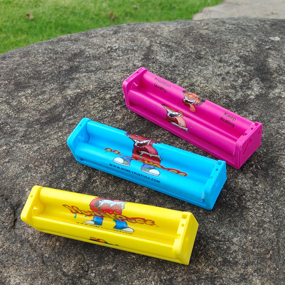 HONEYPUFF King Size Plastic Rolling Machine, Colorful Cigarette Rolling Machine, 12 PCS / Box