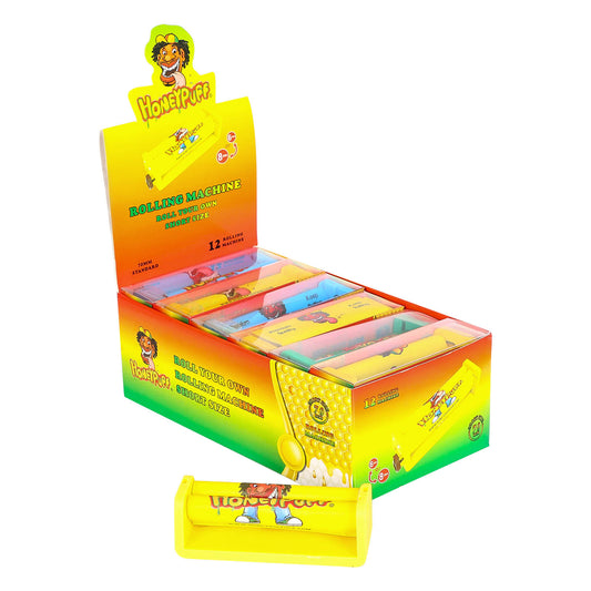 HONEYPUFF Zigarettenrollmaschine aus Kunststoff, Größe 70 mm, bunte Zigarettenpapiermaschine, 12 Stück/Box