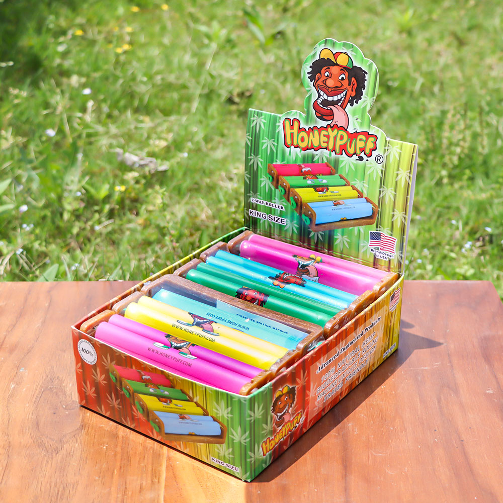 HONEYPUFF Biodegradable Plastic Cigarette Rolling Machine, King Size Rolling Machine, Colorful Rolling Machine, 12 PCS / Box