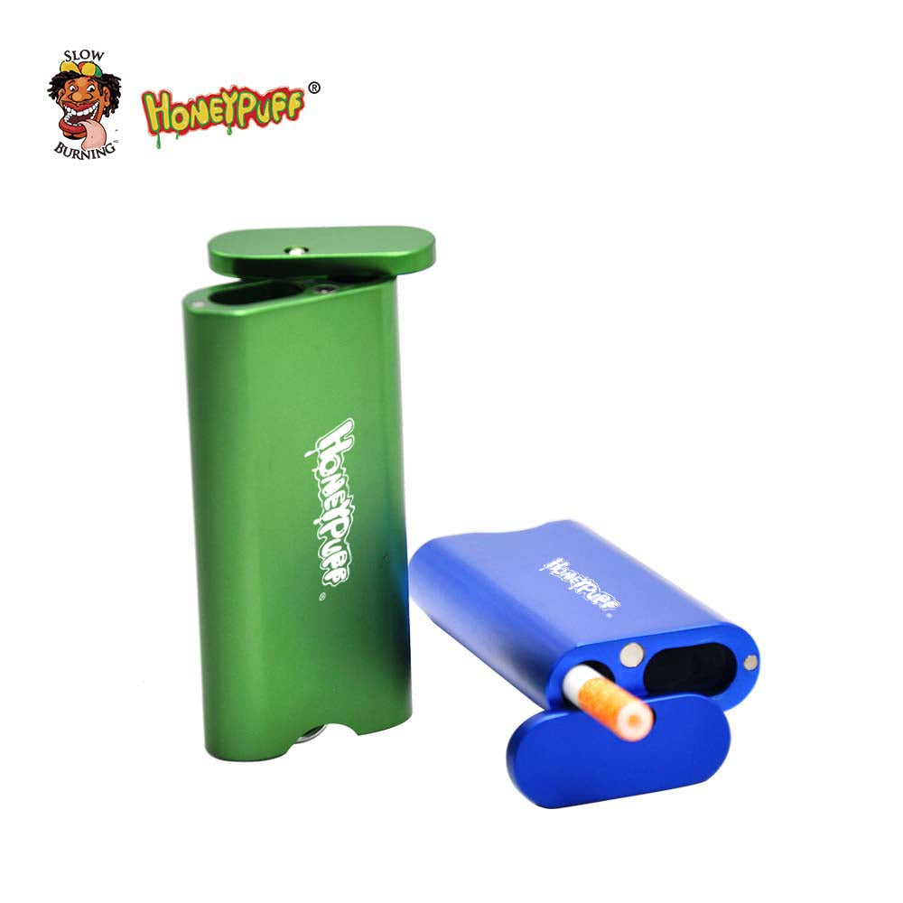 HONEYPUFF multi-color custom logo metal aluminum cigarette box set, ceramic pipe, metal cleaning hook, smoking accessories