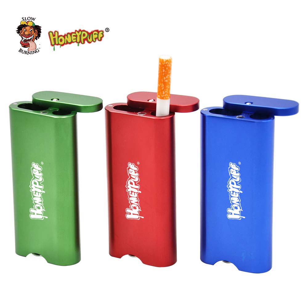 HONEYPUFF multi-color custom logo metal aluminum cigarette box set, ceramic pipe, metal cleaning hook, smoking accessories