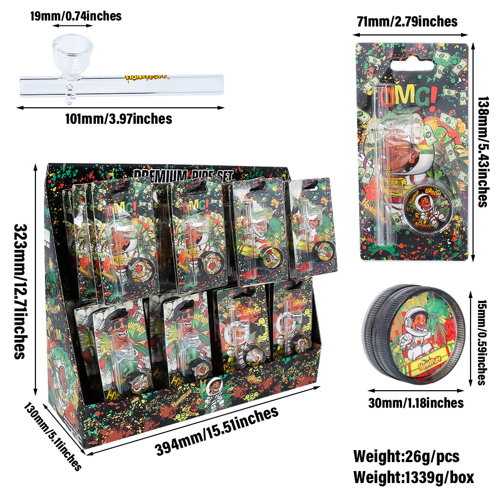 HONEYPUFF Set Multi-color metal pipe plastic smoke grinder Cigarette shop accessories