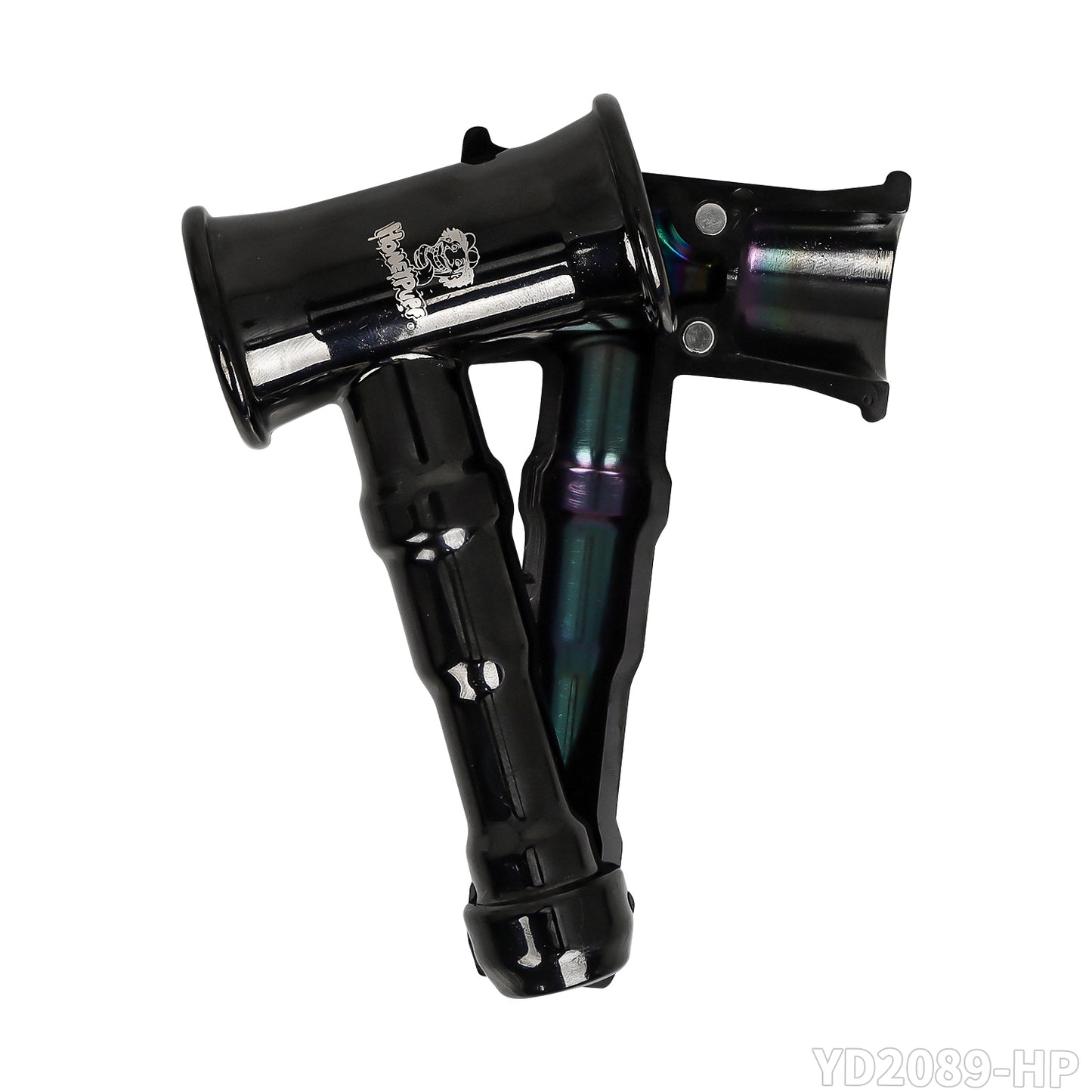 HONEYPUFF Black Zinc Alloy Hammer Molding Removable Laser Custom Logo Pipe Smoking Accessories