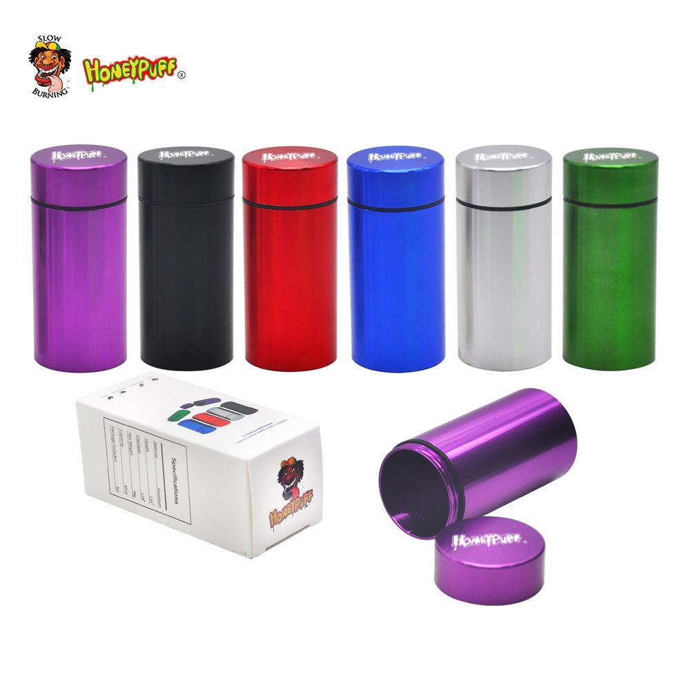 Étui à cigarettes Honeypuff 74 x 34 mm en alliage d'aluminium et métal multicolore pour tabac et herbes, accessoires pour cigarettes