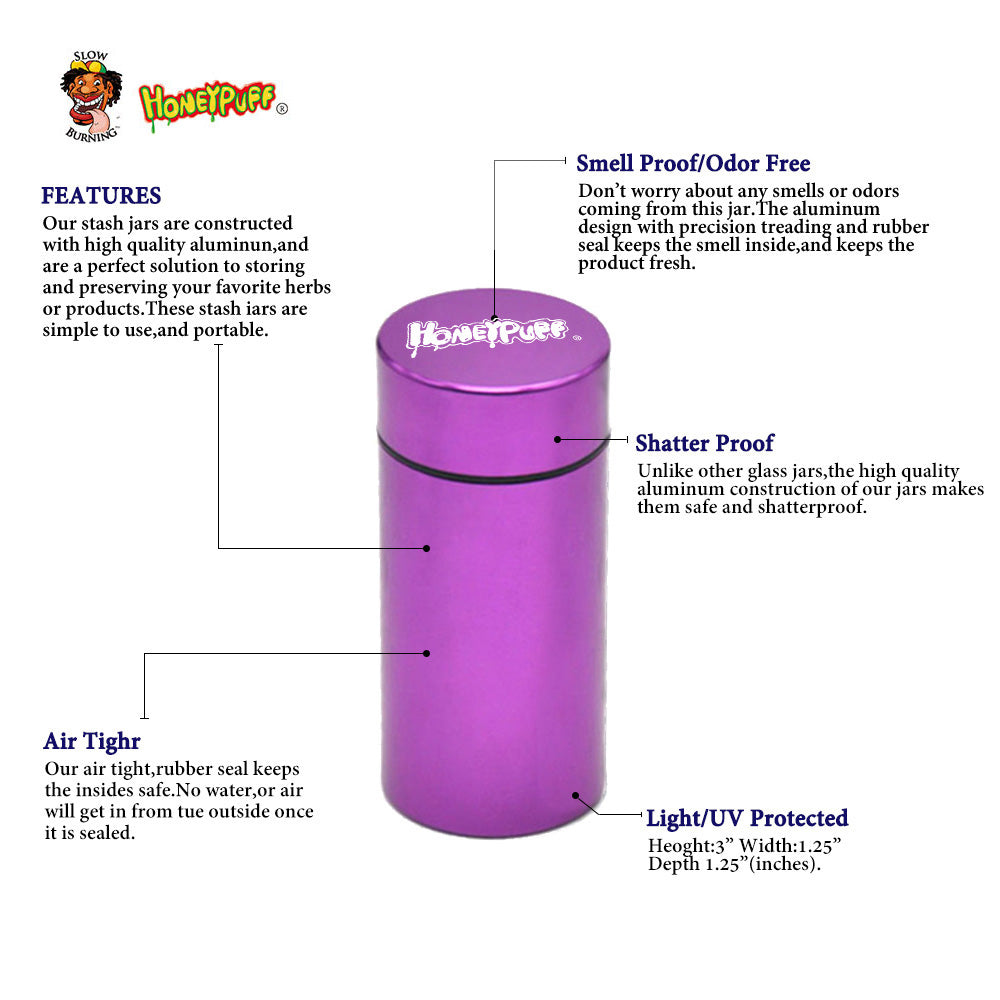Étui à cigarettes Honeypuff 74 x 34 mm en alliage d'aluminium et métal multicolore pour tabac et herbes, accessoires pour cigarettes