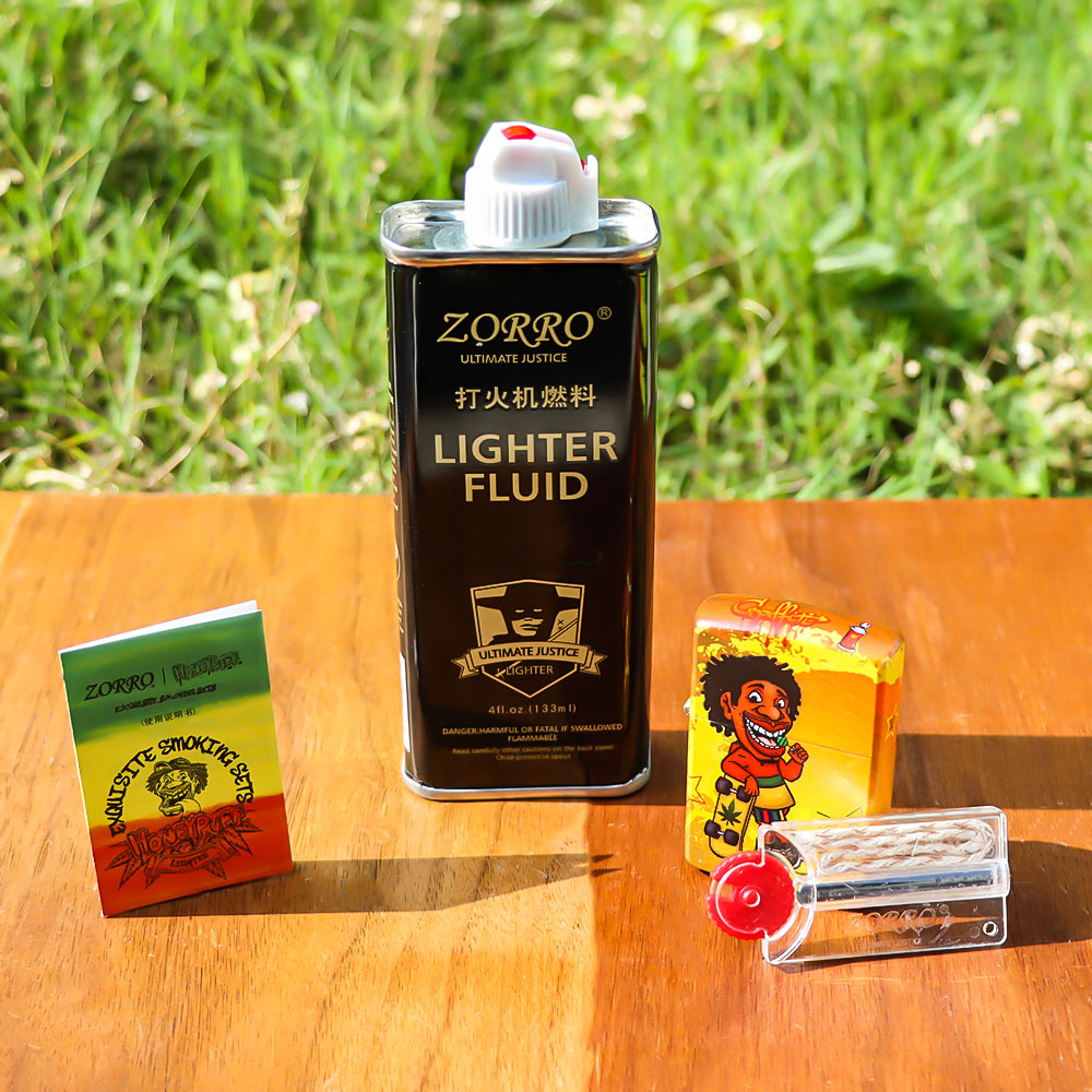 HONEYPUFF Windproof Long Lasting Metal Lighter, Rasta Style Cigarette Lighters
