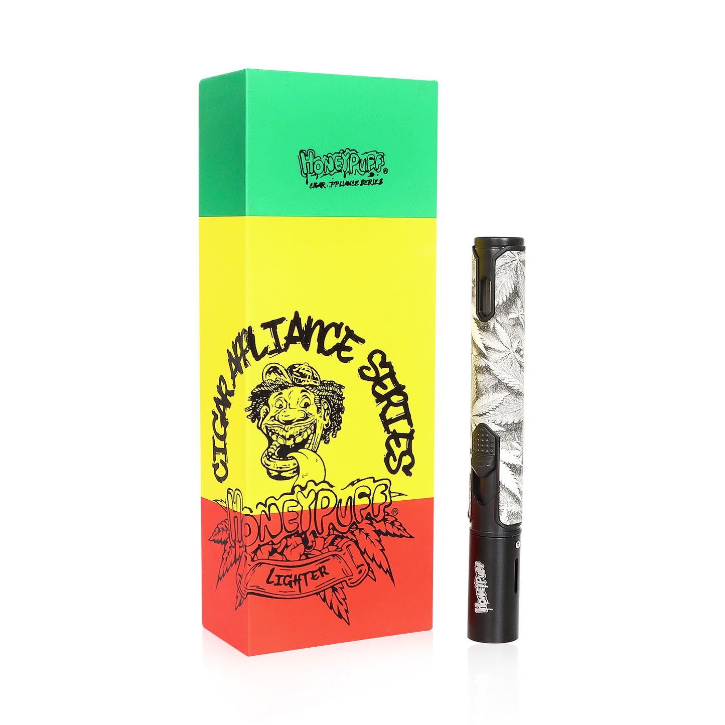HONEYPUFF Windproof Charged Cigarette Lighter, Rasta Style Lighters, Creative Smoking Metal Lighter