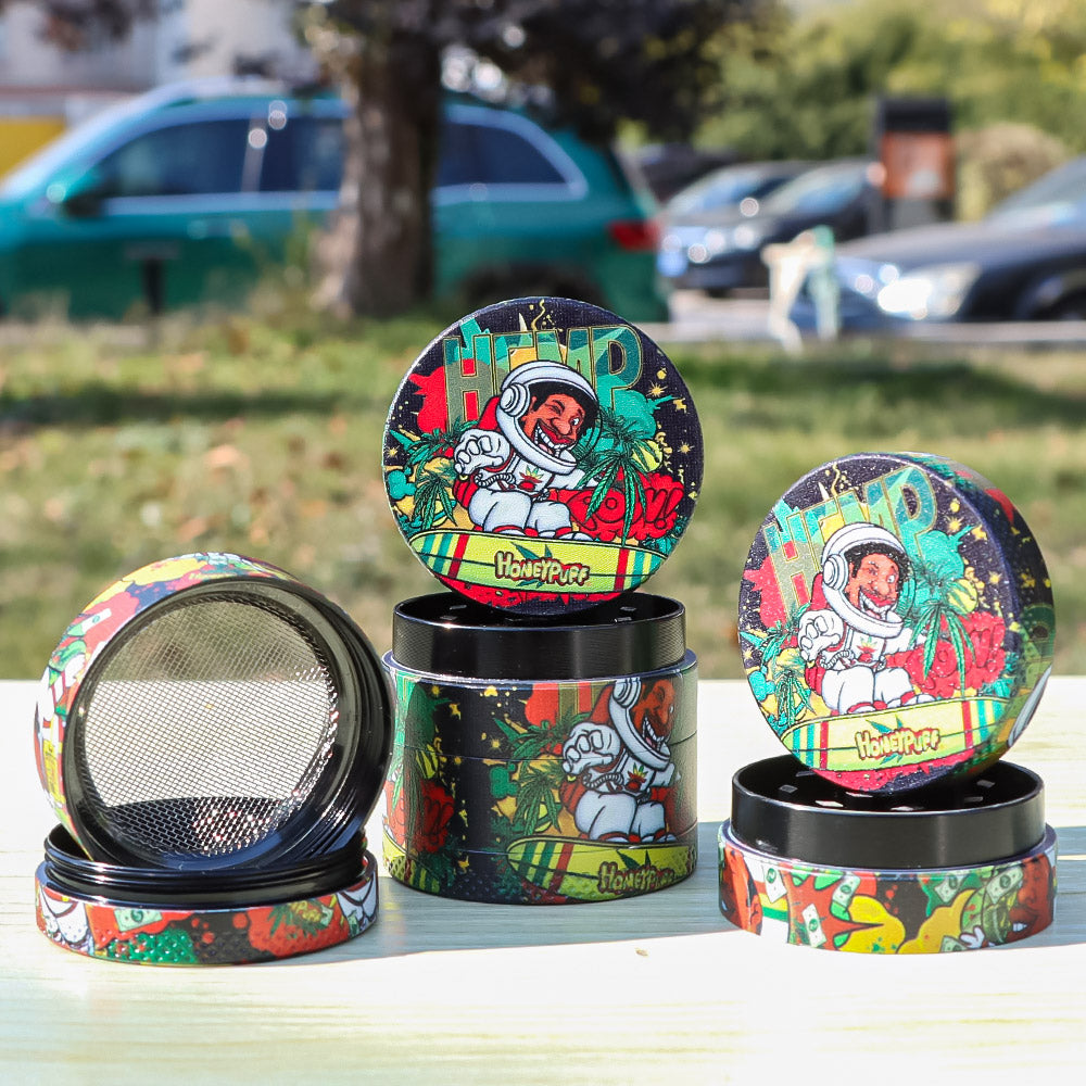 HOENYPUFF 40 mm Zinc Alloy Herb Grinder, 4 Layers Metal Tobacco Grinder, Black Weed Grinder, 6 PCS / Box
