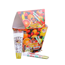 Load image into Gallery viewer, HONEYPUFF Mix Fruit Flavored Pre Rolled Cones, King Size Pre Rolled Rolling Paper with Golden Tips, Slow Burning Pre Rolled Paper Cones with Cones Loaders (8 Pcs)
