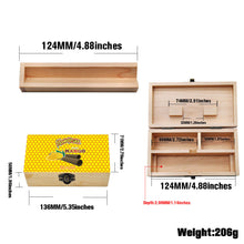 Load image into Gallery viewer, HONEYPUFF Handmade Tobacco Smoking Herb with Yellow Lid Cover, Lockable Wooden Box, 5.4” x 2.8” x 2.0” Size Storage Box