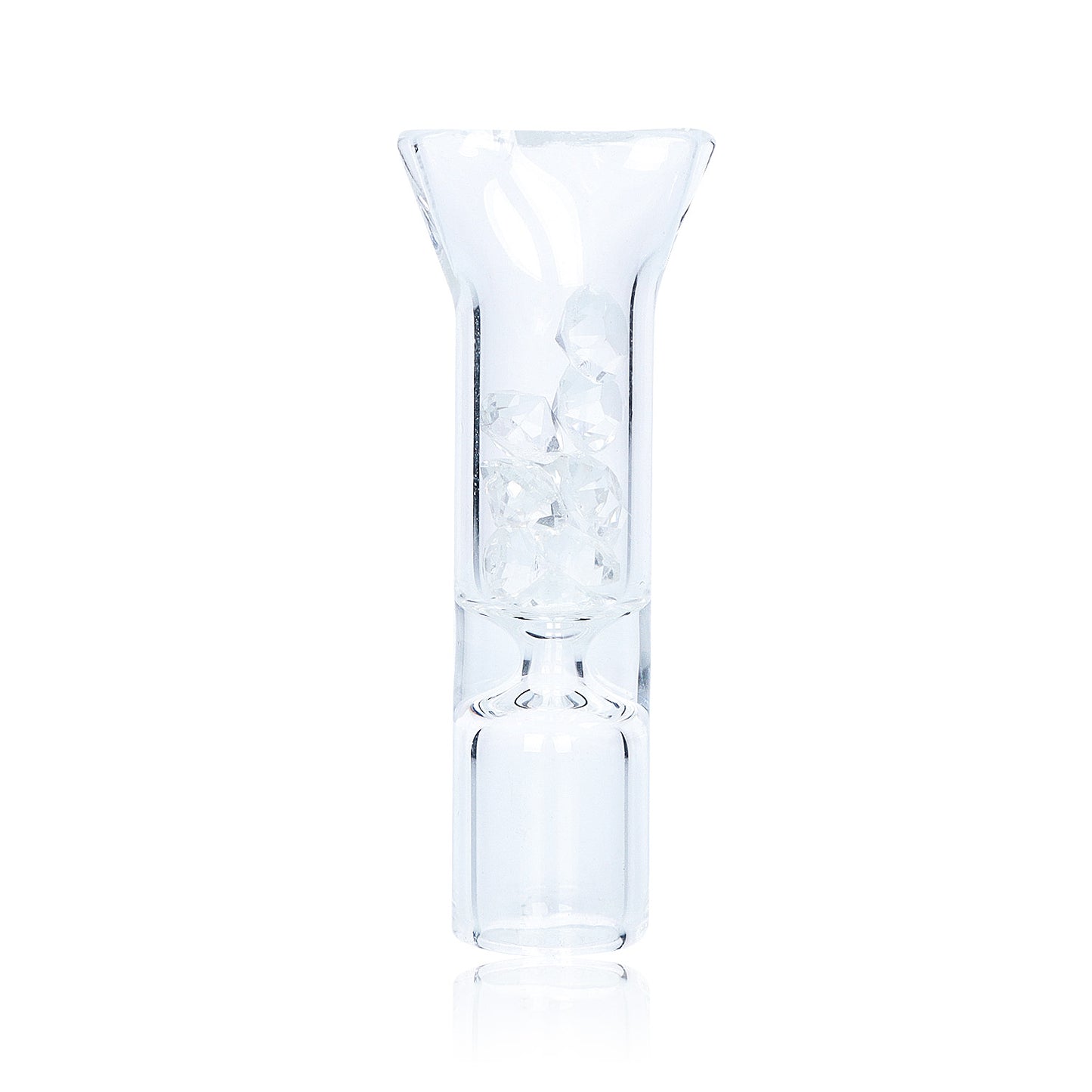 HONEYPUFF Diamond Beads Glass Smoking Filter Tips, 50 x 11 mm Filter Tips, Shatter Resistant Cigarette Filter Tip