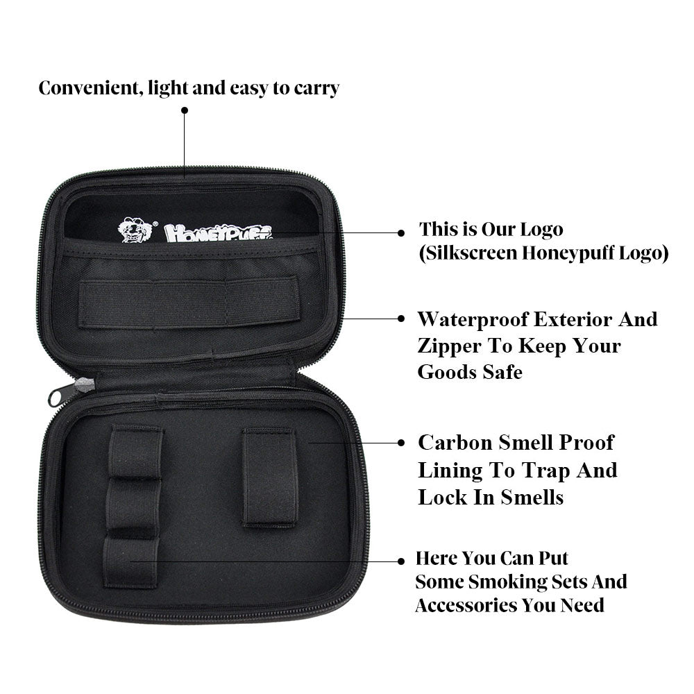HONEYPUFF Smell Proof Bag, Rasta Style Cigarette Stash Box, 155 x 112 mm Portable Pouch Tobacco Bag