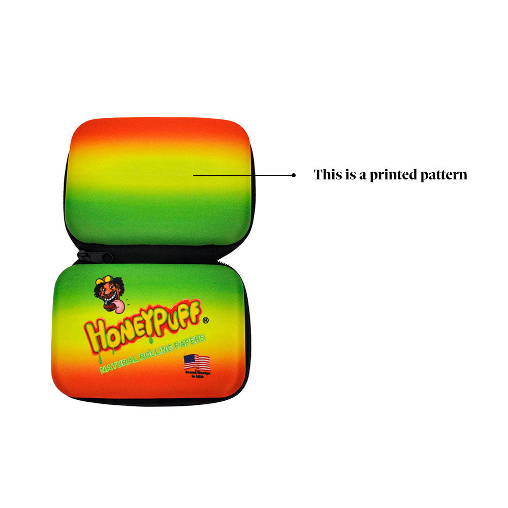 HONEYPUFF Smell Proof Bag, Rasta Style Cigarette Stash Box, 155 x 112 mm Portable Pouch Tobacco Bag