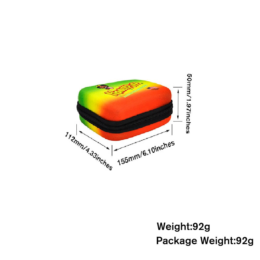 HONEYPUFF Smell Proof Bag, Rasta Style Cigarette Stash Box, 155 x 112 mm Portable Pouch Tobacco Bag