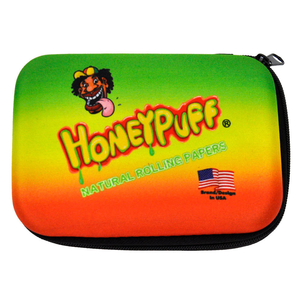 HONEYPUFF Smell Proof Bag, Rasta Style Cigarette Stash Box, 155 x 112 mm Portable Pouch Tobacco Bag