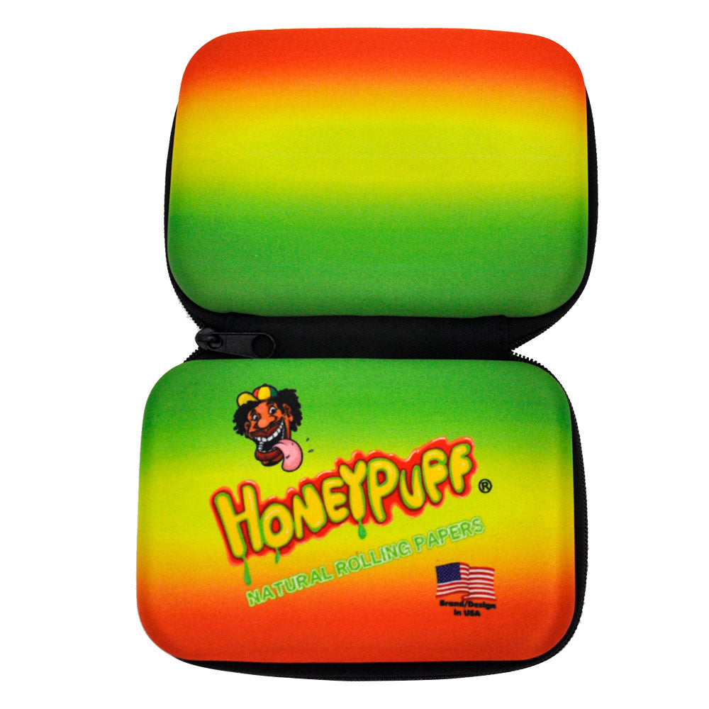 HONEYPUFF Smell Proof Bag, Rasta Style Cigarette Stash Box, 155 x 112 mm Portable Pouch Tobacco Bag
