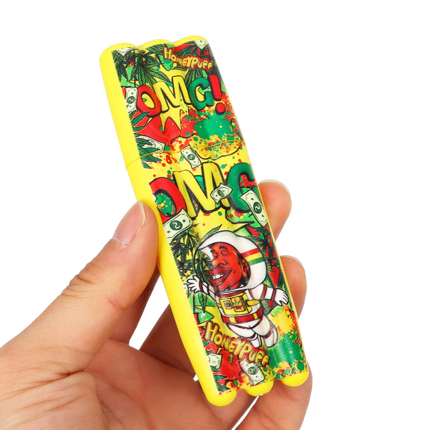 HONEYPUFF 5 Joint Holder, Smell Proof Pre Roll Cone Holder Case, 121 mm Yellow Joint Case, 12 PCS / Box