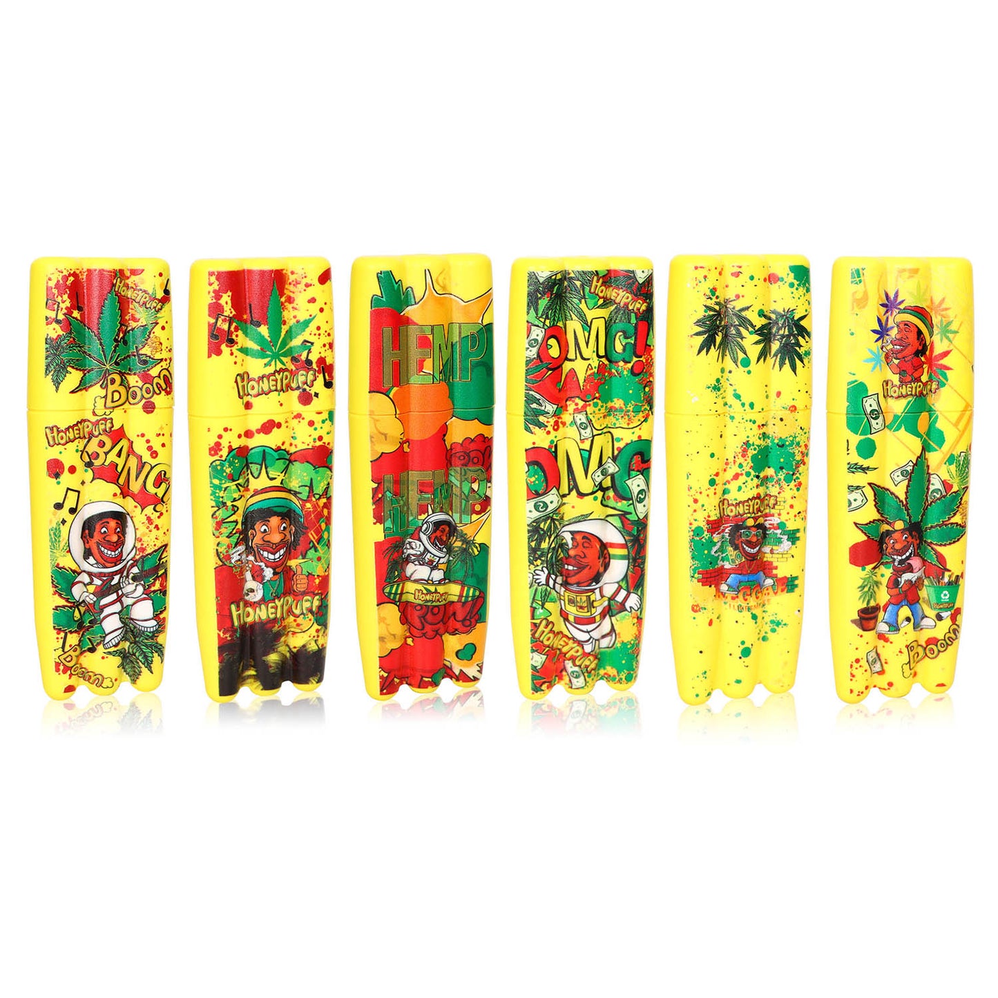 HONEYPUFF 5 Joint Holder, Smell Proof Pre Roll Cone Holder Case, 121 mm Yellow Joint Case, 12 PCS / Box