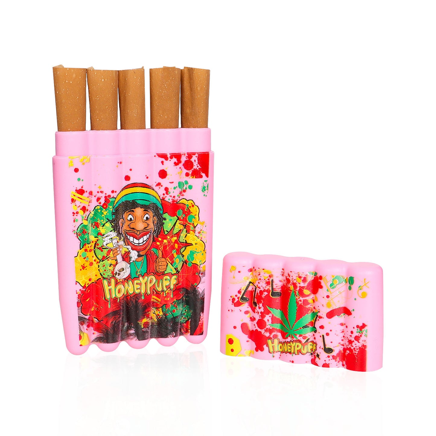 HONEYPUFF 5 Joint Holder, Smell Proof Pre Roll Cone Holder Case, 121 mm Pink Joint Case, 12 PCS / Box