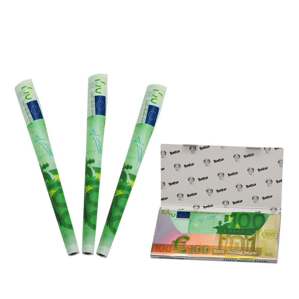 HONEYPUFF 100 Euro Pre Rolled Cigarette Rolling Papers, King Size Rolling Papers, Thin Slow Burning Rolling Paper, 24 Pieces
