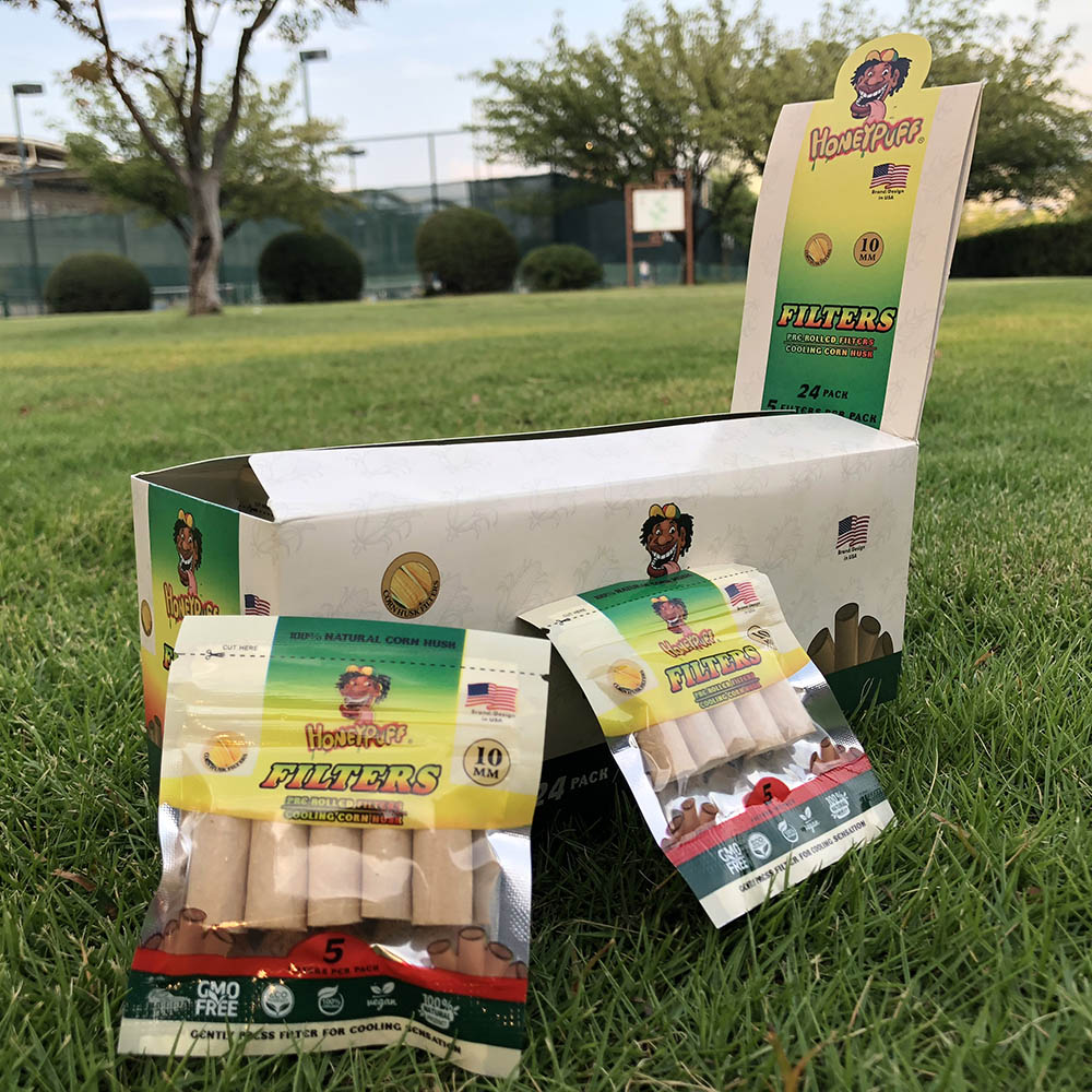 HONEYPUFF Corn Husk Filter Tips, Organic Pre Rolled Tips, Ø 10 Filters