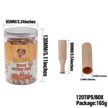 Load image into Gallery viewer, HONEYPUFF Organic Flavored Wood Rolling Filter Tips, 40 mm Cigarette Holder, 120 Tips / Jar
