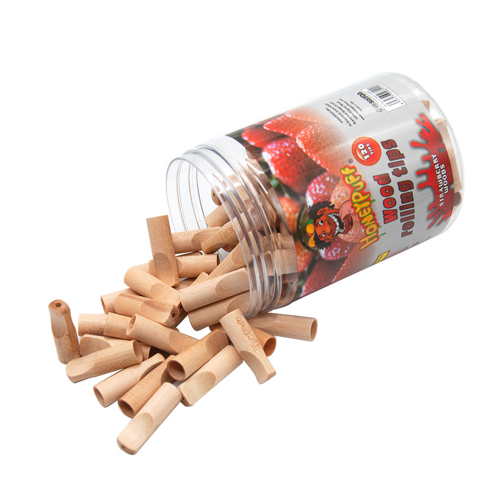 HONEYPUFF Strawberry Flavored 40MM Wood Rolling Filter Tips Smoking Wooden Mouth Tips