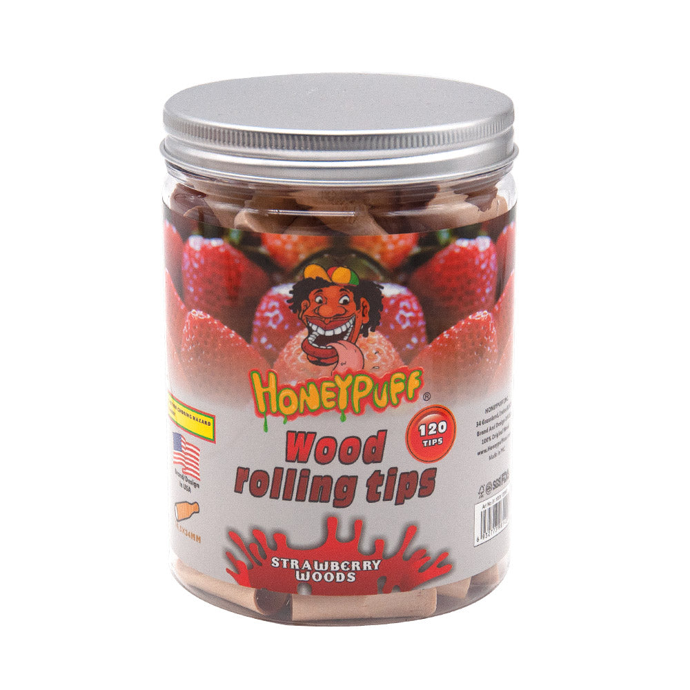 HONEYPUFF Strawberry Flavored 40MM Wood Rolling Filter Tips Smoking Wooden Mouth Tips
