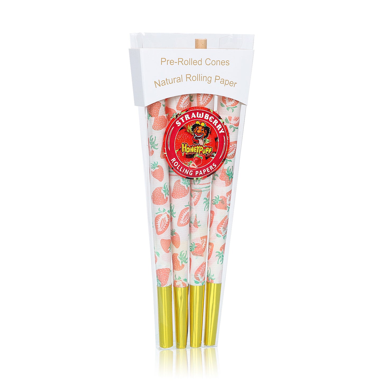 HONEYPUFF Mix Fruit Flavored Pre Rolled Cones, King Size Pre Rolled Rolling Paper with Golden Tips, Slow Burning Pre Rolled Paper Cones with Cones Loaders (8 Pcs)