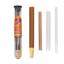 Load image into Gallery viewer, HONEYPUFF 98 mm Strawberry Flavored Pre Rolled Cones, Wood Tips Rolling Cones &amp; Glass Cigarette Holder, 1 PCS /Tube 24Tubes / Box