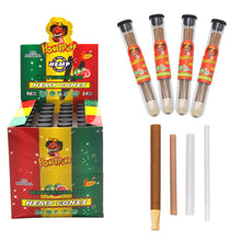 Load image into Gallery viewer, HONEYPUFF 98 mm Watermelon Flavored Pre Rolled Cones, Wood Tips Rolling Cones &amp; Glass Cigarette Holder, 1 PCS /Tube 24Tubes / Box